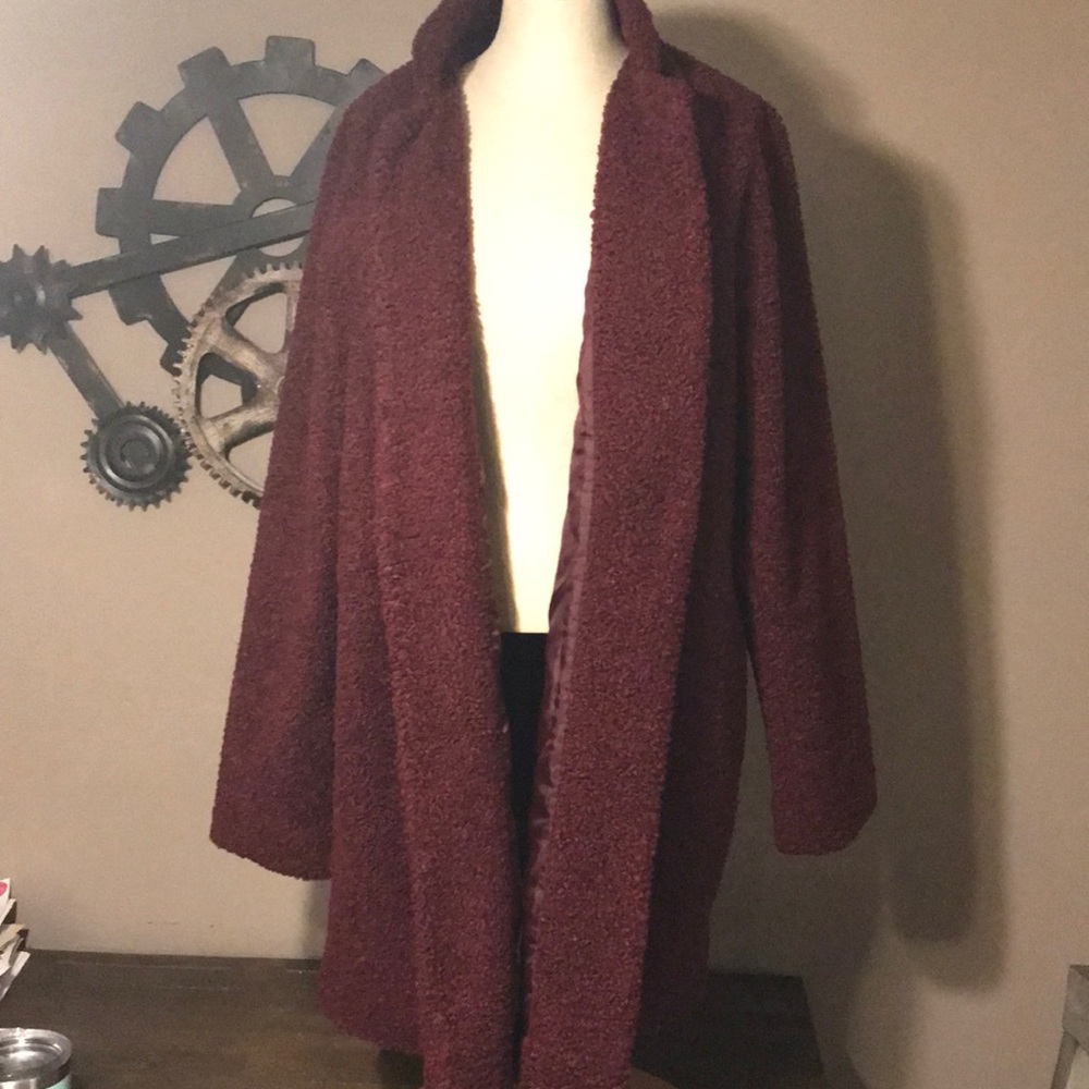 Mohair style single button pea coat